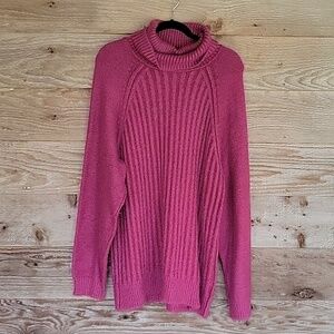 Free People Size Medium Big City Turtleneck in Mulberry NWOT
